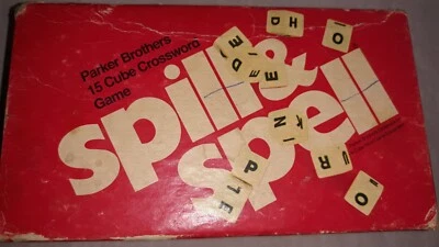 Vintage 1972 Parker Brothers Spill and Spell 14 Cube Crossword Game Incomplete  - Image 1 of 4
