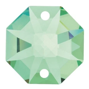 10 Pz Ottagono da mm.14 Cristallo Swarovski Light Peridot 2 Fori Ricambio Strass - Picture 1 of 1