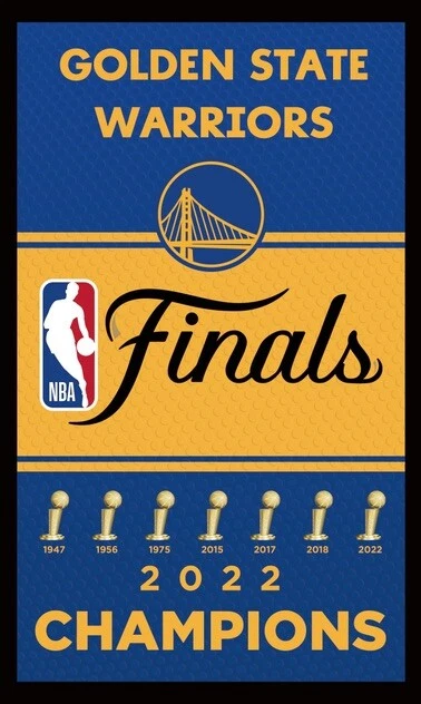 Golden State Warriors 2022 CHAMPIONS 3x5 Ft Banner Flag 2022 Playoffs The Finals - Image 1 of 1