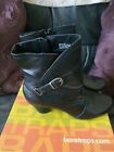 Baretraps Womens  Relive 8M Black Zip Silver Buckle Boots NEW with  BOX!  