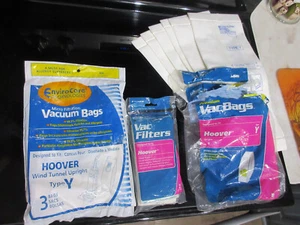 Paquete de 8 bolsas de filtro de filtración de alérgenos Hoover tipo Y + almohadillas de filtro - Imagen 1 de 3