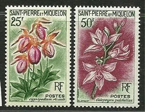 Estampillas con bisagras de San Pedro y Miquelón 1962 muy finas como nuevas Scott# 360-361 CV 12,75 - Imagen 1 de 2