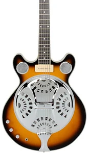 Left-Handed Round Neck Resonator Acoustic-Electric Blues Guitar - Delta 6 - NEW - Picture 1 of 3