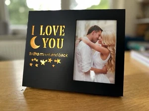 Liebe Bilderrahmen für Paare - Ich liebe dich zum Mond und zurück Jubiläum - NEU - Bild 1 von 2