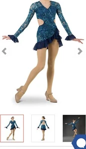 Art STONE SALSA DRESS BLUE MERMAID SEQUIN ADULT SM - Picture 1 of 3