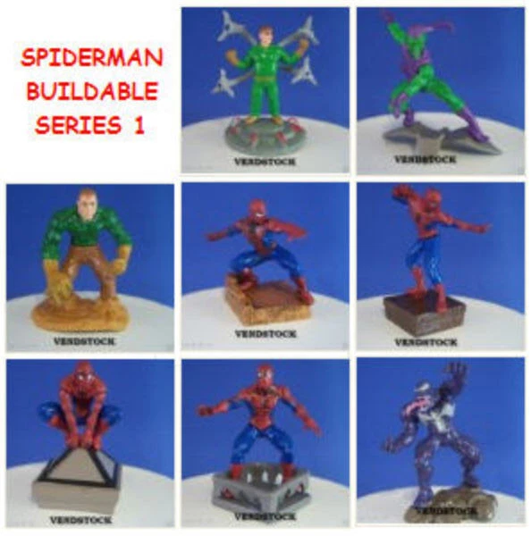 RARO! NUEVA FIGURA CONSTRUIBLE MARVEL SPIDERMAN MINI FIGURA ADORNO DE PASTEL TÚ ELIGES UNA Foto 1 de 1