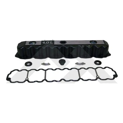 Cubierta de válvula de aluminio RT Offroad RT35001 negra para modelos Jeep '93-04 con motor de 4,0 L Foto 1 de 4