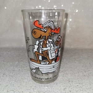 Bicchiere vintage 1976 Rocky & Bullwinkle Crosses The Delaware vetro Boris Natasha - Foto 1 di 8