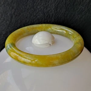 Zertifiziert gelb grün 57 mm natürliche Burma A Jade Jadeit Armreif Armband 4902 - Bild 1 von 10