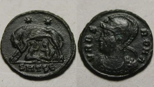 Constantine Rare ancient Roman coin VRBS ROMA she wolf, MARK/stars/Romulus Remus - Picture 1 of 4