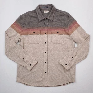 Faherty Legend Shirt Mens XL Beige Brown Herringbone Ombre Button Down Flannel - Picture 1 of 15