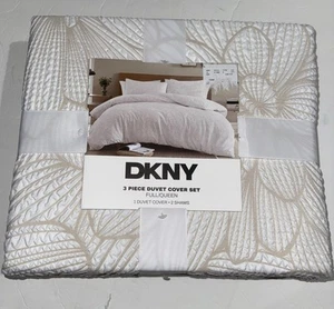 DKNY Duvet Cover Full Queen New Textured Floral Imprint Colorsculpt 88in x 92in. - Picture 1 of 9