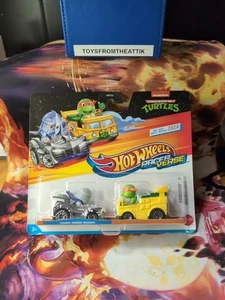 2024 Hot Wheels Racer Verse TMNT MICHAELANGELO 2-Pack SHREDDER Exclusive Rare - Picture 1 of 6