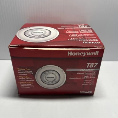 Honeywell The Round Non-Programmable, Mechanical Thermostat T87N1000 NEW T87 - Image 1 of 4