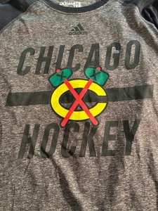 Chicago Blackhawks T-Shirt Adidas Ultimate Tee Med Minty clean grau old logo - Bild 1 von 2