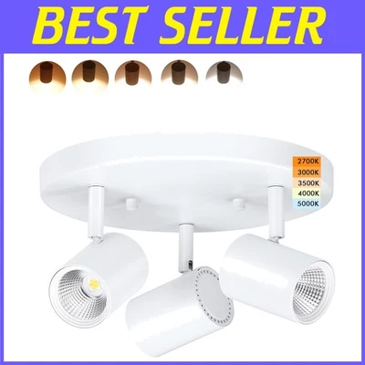 Contemporary Dimmable LED Ceiling Spotlight, 3-Light Fixture - Image 1 of 4