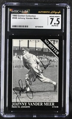 Johnny Vander Meer, Auto, The Sporting News Conlon Collection, CGC 7.5, Auto 9 - Image 1 of 2