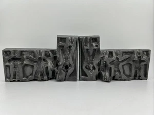 Molde de fundición casero vintage de plomo/estaño 4 soldados #5678 RARO (C4) - Imagen 1 de 6