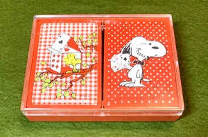 Vintage Snoopy Woodstock zwei Decks Spielkarten Set Hallmark SPIELEN UM ERDNÜSSE - Bild 1 von 16
