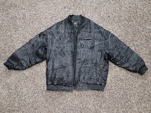 Vintage Max USA Lederjacke bestickt Hip Hop Y2k 90er Original Größe 4X Top - Bild 1 von 15