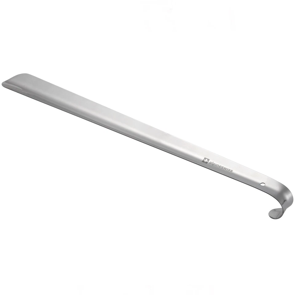 Alpine Swiss Metal Shoe Horn Long Handle 20” or 16” Shoe Helper Steel Shoehorn - Image 1 of 4