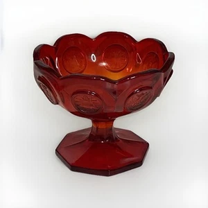 Cuenco/plato vintage Fostoria MONEDA VIDRIO rojo rubí hermoso color y forma - Imagen 1 de 11
