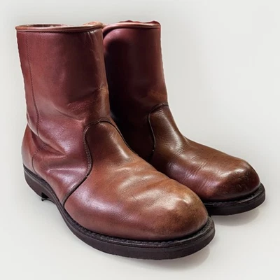 Vintage L.L. Botas de cuero forradas de piel de oveja Bean cremallera marrón para hombre 11,5 Foto 1 de 4