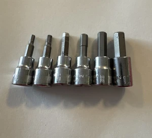 CRAFTSMAN Lot 6 PC SAE HEX ALLEN SOCKET SET 3/8 INCH DRIVE 4mm - 10mm - Bild 1 von 4