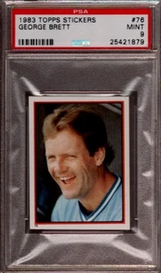 1983 TOPPS STICKER # 76 GEORGE BRETT ☆RARE☆ KANSAS CITY ROYALS PSA 9 MINT - Bild 1 von 1