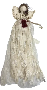 Muñeca ángel vintage maíz seda encaje vestido decoración (aprox 24 pulgadas de largo) - Imagen 1 de 8