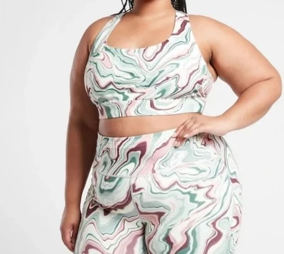 Athleta 981760 Ultimate напечатанный спортивный бюстгальтер D-DD мрамор мульти женщин 3 X новый с Ярлыками $54 - Изображение 1 из 4