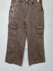 NEXT Lightweight Cargo Combats NEW With Tags Brown Cotton Embroidered L30 W32 - Picture 1 of 9