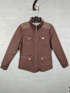 LRL Womens Jacket Medium Brown Athletic Full Zip Pockets Equestrian Stretch - Picture 1 of 8