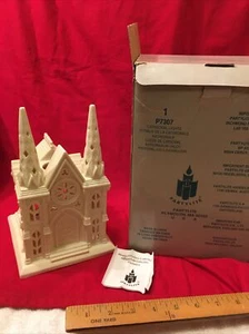 Cathedral Lights Bisque Porcelain Cathedral Holiday Partylite P7307 Retired Box - Picture 1 of 12
