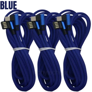 3 Pack 6Ft 90-Degree Angle USB Charging Cable For iPhone 11 XR 8 7 Charger Cord - Picture 1 of 13