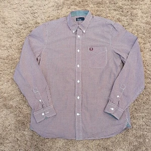 Camisa Fred Perry Cuadros Manga Larga Roja Guinga Mod Ska Informal Talla Grande En muy buena condición - Imagen 1 de 10