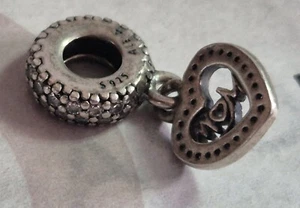 Authentic Pandora Center of my Heart MOM dangle Charm 791521CZ NEW RETIRED - Picture 1 of 4