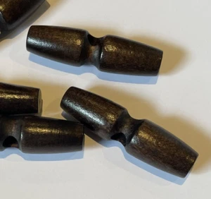 5 Dark Brown Wooden Wood Toggles Horn Buckles Toggle 54mm B30-3 AUSSIE SELLER - Picture 1 of 4