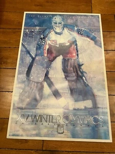WINTER OLYMPICS XV 24X 36" HOCKEY POSTER CALGARY CANADA 1988 RARE - Picture 1 of 11