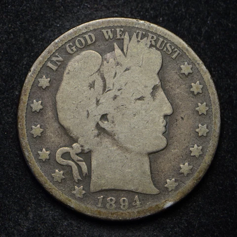 1894-S Barber Silver Half Dollar (cn10553) Cover
