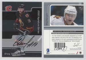 2001-02 ITG Be A Player Signature Series Auto Oleg Saprykin #128 Auto