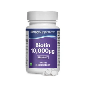 Biotina 10000 mcg - 120 Compresse - SimplySupplements - Foto 1 di 4
