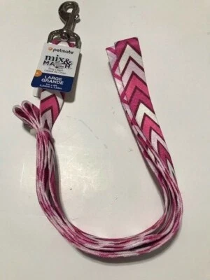 Correas para perro Pet Mate rosa de dos caras Chevron y puntos rosas/púrpura - ENVÍO GRATUITO Foto 1 de 4