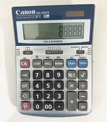 Canon HS-1200TS 12-Digit Tax & Business Calculator Silver - Image 1 of 4