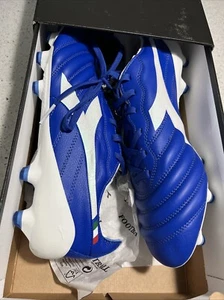 Diadora Brasil Elite 2 Tech Italy LPX FG White Blue White Cleats Men's 9.5 - Picture 1 of 13