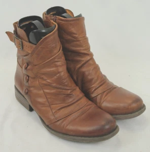 MIZ MOOZ WOMEN'S BROWN LEATHER STEAMPUNK ANKLE BOOTS SIZE 10 US VGC! - Bild 1 von 6