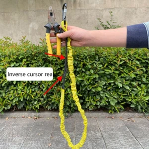 Safety Bungee Tether Tool Lanyard With Carabiner Hook Climbing Anti-Falling - Picture 1 of 16