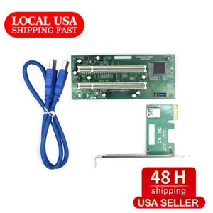 PCI Express PCI-e to Dual PCI Adapter Card PCIE PCI Slot Expansion Riser Card - Picture 1 of 7