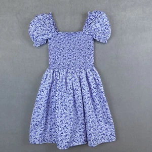 Janie and Jack Dress Floral Smocked Ditsy Floral Blue Girls Size 8 Lined - Picture 1 of 10