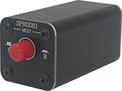 SPRODIO 2 puertos estéreo 3,5 mm conmutador de audio selector pasivo 1/8 TRS A/B conmutador